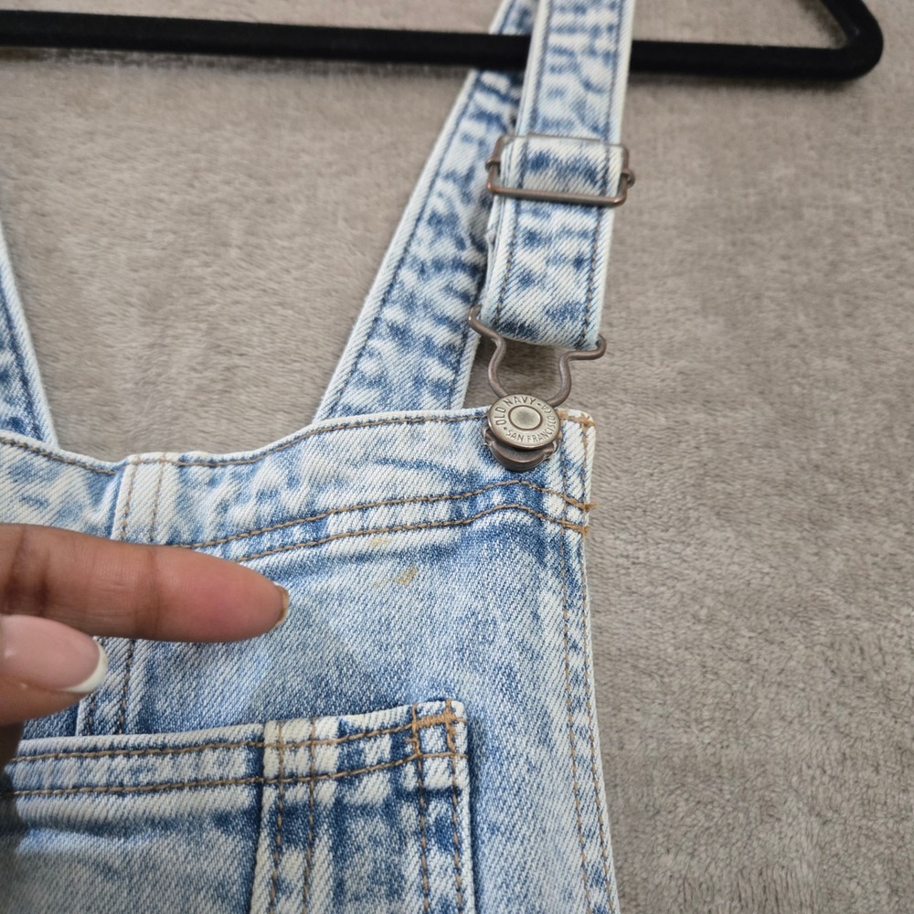 Old Navy Overalls Women 12 Tall Blue Acid Wash Denim Bib Dungaree Jumpsuit 2024 - Picture 5 of 14